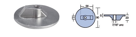 Anodo a Piastra Serie Mercruiser Alpha - Bravo